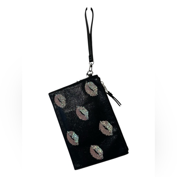 INC International Concepts Handbags - MOLYY Party Pouch Wristlet – Black/Pink Sequins – NWT – One Size